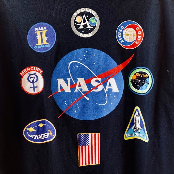 NASA National Aeronautics and Space Admin Black T-Shirt Double Sided - Picture 14 of 14